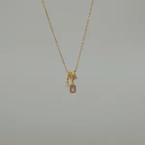 Gold Square Pink Zirconium