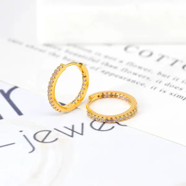 Wholesale Fashion Geometric Copper Artificial Gemstones Earrings