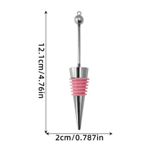 DIY Pendant with Beaded Rod, Pink Leather Ring, Wine Stopper