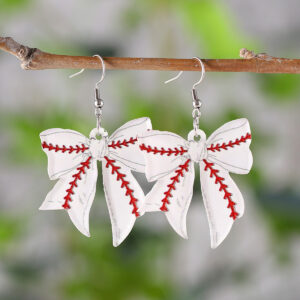 Pair of white baseball bows