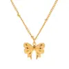 Real Gold Plated 304 Stainless Steel PVD Coated Bow Knot Classic Style Pendant Necklace For Women's