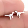 PVD Coated 18K Gold Real Gold Plated Dinosaur 304 Stainless Steel Simple Style Waterproof Non Tarnish Ear Studs