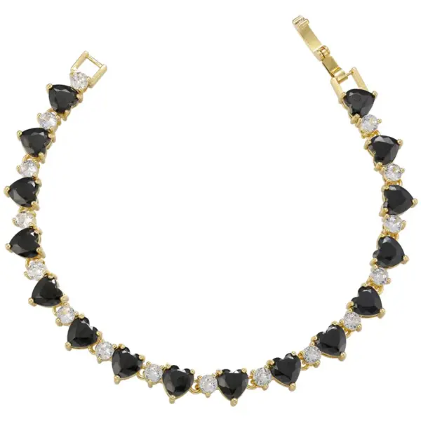 Wholesale Simple Style Heart Shape Copper Plating Zircon Bracelets 1 Piece