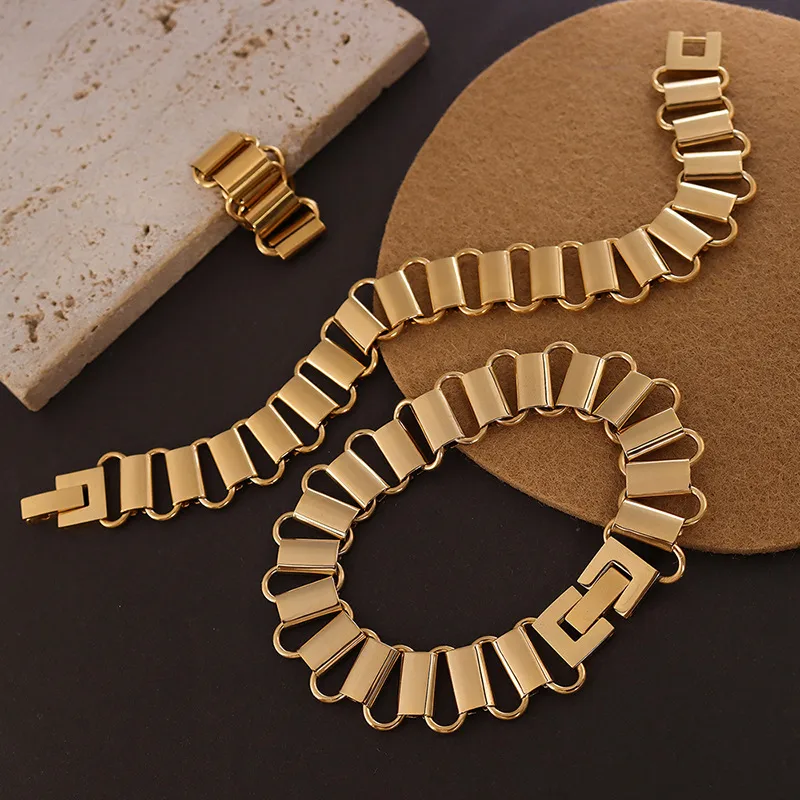 Wholesale PVD Coated 18K Gold Plated 18K Gold 304 Stainless Steel Fashion