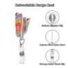 Wholesale Cross-border New Creative Acrylic Glitter Badge Reel Rotating Retractable Nurse Doctor Certificate Badge Hanging Buckle