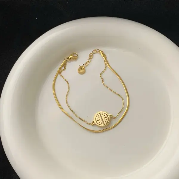 Wholesale Fashion Solid Color 304 Stainless Steel 16K Gold Plated White Gold Plated Gold Plated Stainless Steel Bracelets In Bulk