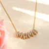 Wholesale Jewelry Vintage Style Classic Style Letter Brass Zircon 18K Gold Plated Plating Pendant Necklace Cable Chain