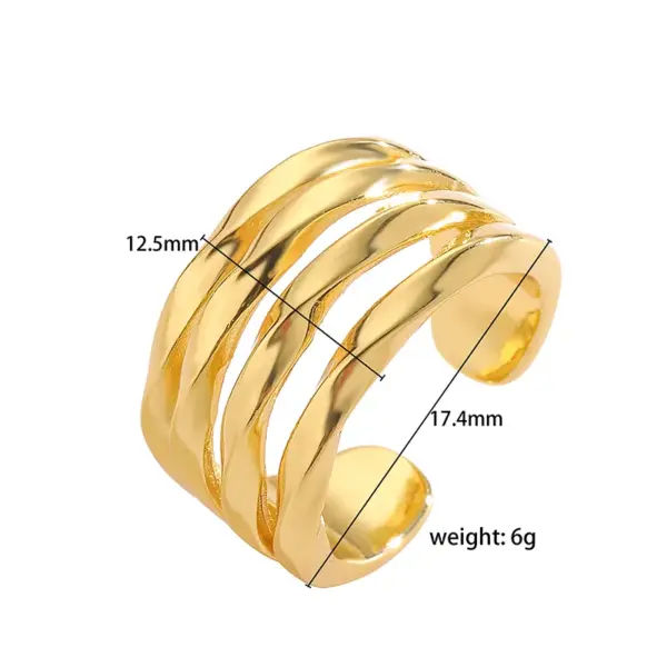 Wholesale Ig Style Classic Style Geometric Copper Plating 18k Gold Plated Open Rings