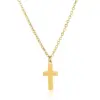 Wholesale Jewelry Simple Style Cross Titanium Steel 18K Gold Plated Plating Pendant Necklace