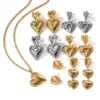 Wholesale Jewelry IG Style Heart Shape 304 Stainless Steel PVD Coated Plating Earrings Necklace