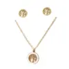 Wholesale Simple Style Tree Stainless Steel Enamel Plating Earrings Necklace