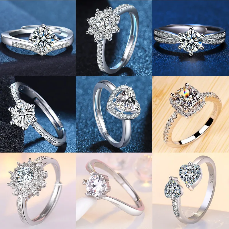 Wholesale Simple Style Geometric Copper Plating Inlay Artificial Gemstones Rings