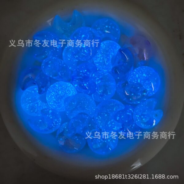 Wholesale Tiny glow-in-the-dark crescent moon beads with holes
