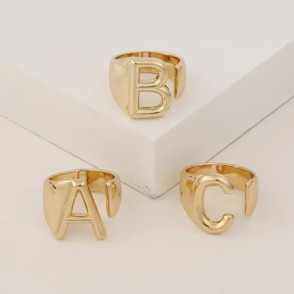 Fashion New Style Copper 26 English Letter Ring