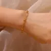 304 Stainless Steel Geometric PVD Coated Stone-Free 18K Real Gold Plated Bracelets