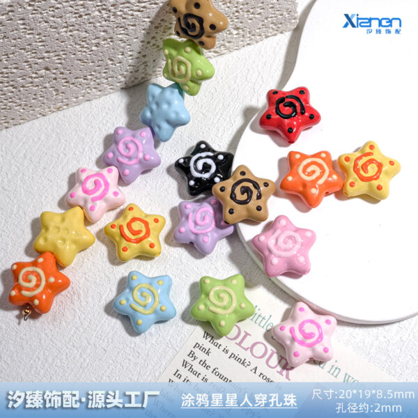 Wholesale Cartoon starfish perforated beads