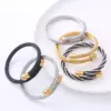 PVD Coated 18K Gold Plated Bulb 304 Stainless Steel Retro Waterproof Non Tarnish 304 Stainless Steel Bangle