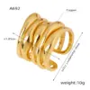 Wholesale Elegant Retro Geometric Copper Plating 18k Gold Plated Open Rings
