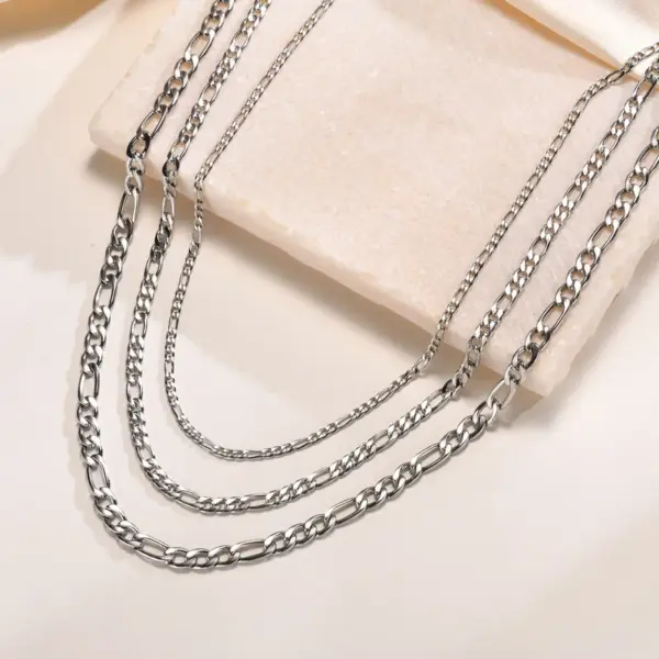 Wholesale PVD Coated Gold Plated Geometric 201 Stainless Steel Hip-Hop Waterproof Non Tarnish 201 Stainless Steel Necklace