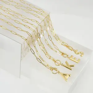 PVD Coated 18K Gold Plated Letter 304 Stainless Steel Titanium Steel Fashion Waterproof Non Tarnish 304 Stainless Steel Pendant Necklace