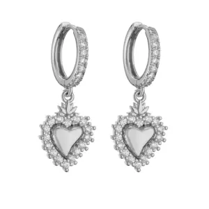 White Gold Color Love Ear Clip 1 Pair