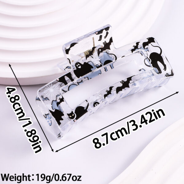 Wholesale Christmas Square Transparent Printed Grab Clip Shark Clip