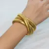 Wholesale PVD Coated 18K Gold Real Gold Plated Solid Color 304 Stainless Steel Simple Style Waterproof Non Tarnish 304 Stainless Steel Bangle