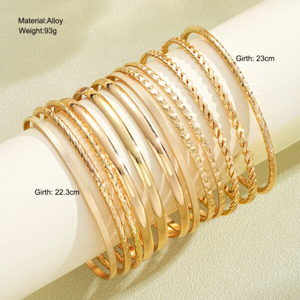 Wholesale Cross-border European and American Retro Exaggerated Personality Overlapped Wide-face Bracelet suit Gladiosity Irregular Mix and Match Hollow-out Handpiece