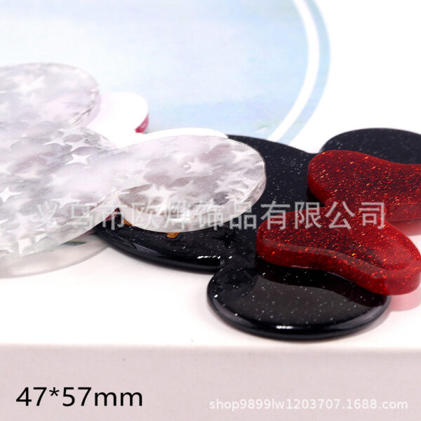 Wholesale New Loose Powder Cartoon Mickey Head Bow Bag Accessories Acrylic Pin Cute DIY Patch Accessories