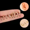 1 Piece 316L Stainless Steel Copper Zircon Ear Cartilage Rings & Studs Heart Shape Waterproof Non Tarnish Surgical Steel