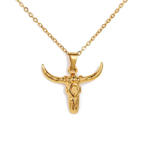 Wholesale Ethnic Style Cattle Stainless Steel Plating Necklace 1 Piece
