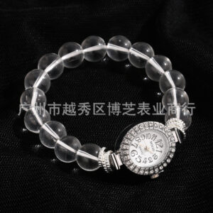 Silver oval bracelet watch