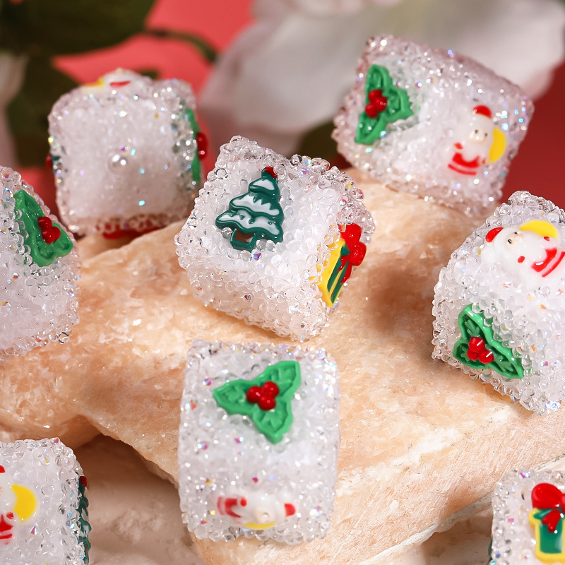 Wholesale Christmas diy aessories rhinestone sugar beads square beads