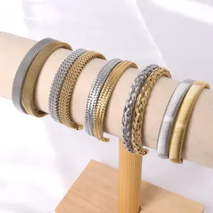 Wholesale Casual Simple Style Solid Color Stainless Steel Plating Bangle