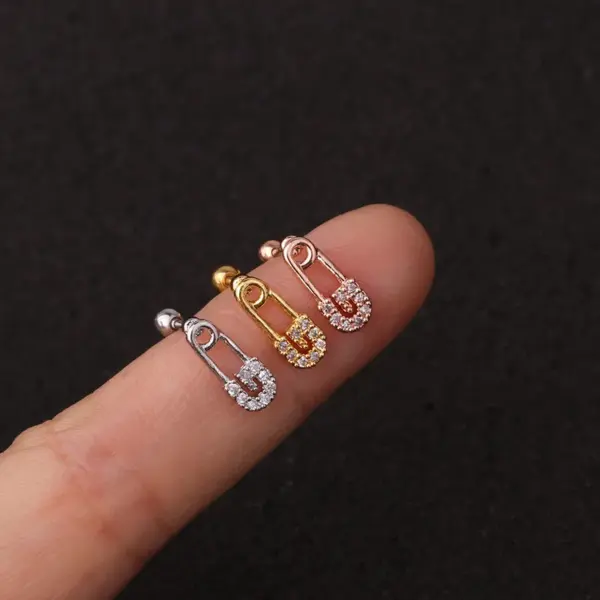 316L Stainless Steel Copper Ear Cartilage Rings & Studs Flower Waterproof Non Tarnish Surgical Steel