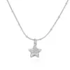 Wholesale Jewelry Elegant Sweet Simple Style Pentagram Heart Shape Bee Copper Zircon 18K Gold Plated Enamel Inlay Pendant Necklace