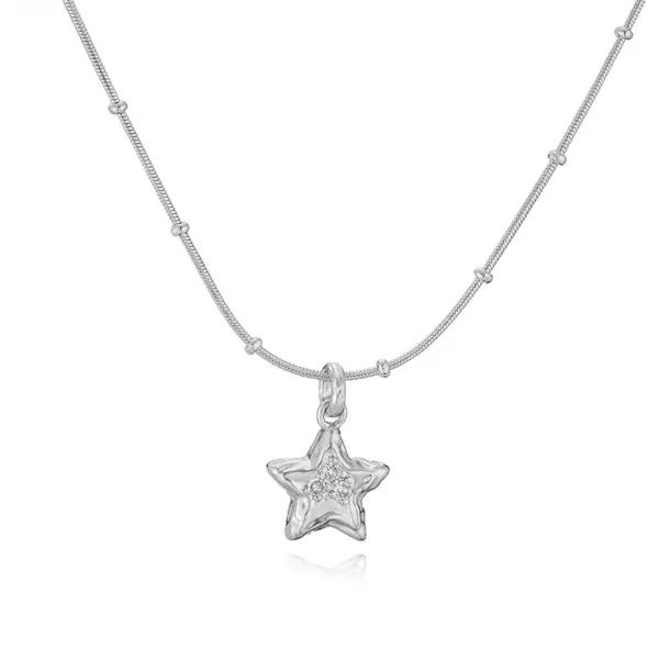 Wholesale Jewelry Elegant Sweet Simple Style Pentagram Heart Shape Bee Copper Zircon 18K Gold Plated Enamel Inlay Pendant Necklace