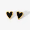 PVD Coated Real Gold Plated Heart 304 Stainless Steel Fashion Waterproof Non Tarnish 316 Stainless Steel Ear Studs