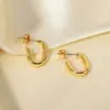 Wholesale Fashion Geometric Plating 304 Stainless Steel No Inlaid PVD Coated Earrings