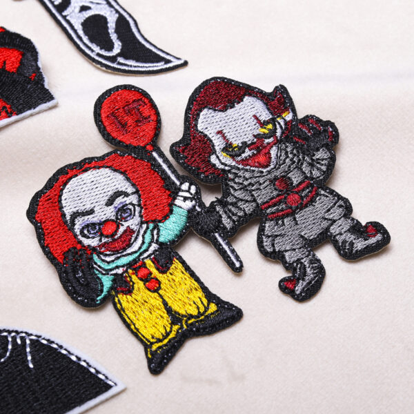 Wholesale Horror doll embroidery cloth stickers bag decoration patch stickers Halloween Kid decoration subsidy computer embroidery Zhang Zi