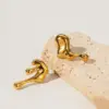 Wholesale 304 Stainless Steel Irregular PVD Coated 18K Gold Plated IG Style Asymmetrical Plating Gold Ear Studs