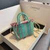 oly-15736813aed9e01cda4177288b44c162 Wholesale New Colorful Rattan Bucket Bag Women's Bag Small Straw Bag Satchel Vegetable Basket Bag Crossbody Woven Satchel