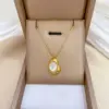 Electroplating Golden Plated Solid Color Titanium Steel Cute Classic Style Titanium Steel Pendant Necklace