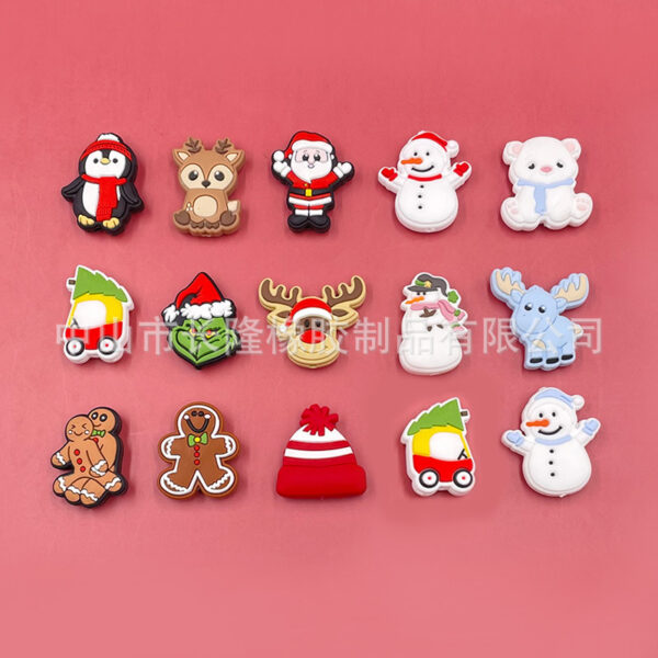 Wholesale Cross-border New Christmas Hot-selling Silicone Cartoon Beads in Stock Mixed Batch Factory Wholesale Pacifier Chain Beads