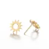 PVD Coated Real Gold Plated Geometric Heart Stainless Steel Simple Style Waterproof Non Tarnish Ear Studs