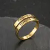 PVD Coated 18K Gold Real Gold Plated Letter 201 Stainless Steel Fashion Waterproof Non Tarnish Rings