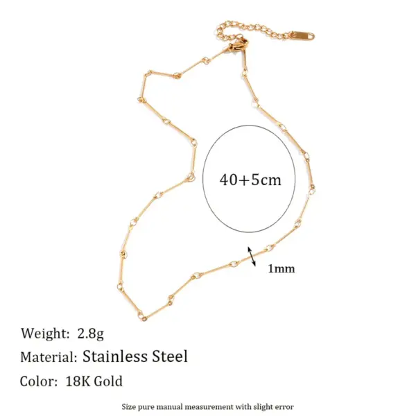 PVD Coated Real Gold Plated 18K Gold Solid Color 304 Stainless Steel Titanium Steel Simple Style Waterproof Non Tarnish Bracelets Anklet Necklace