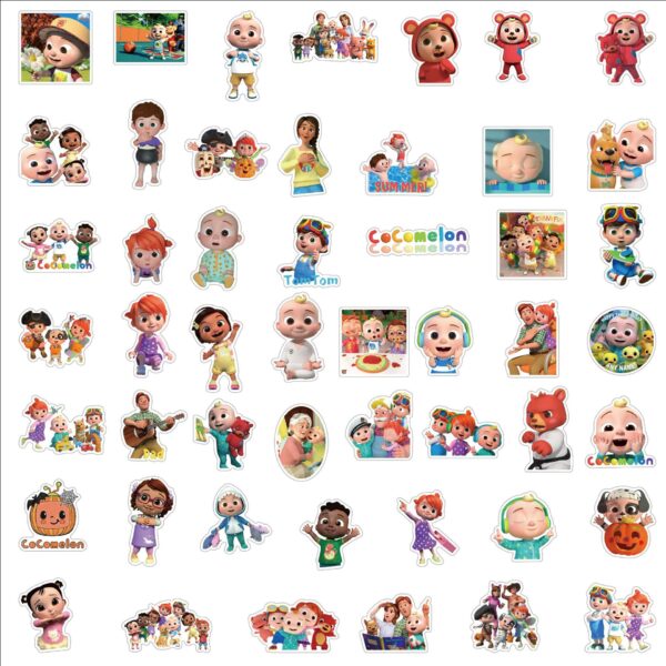 Wholesale 50 sheets COCOMELON stickers stickers notebook water Cup luggage laptop cartoon mobile phone