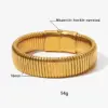 Wholesale PVD Coated Real Gold Plated 16K White Plating Solid Color 304 Stainless Steel Modern Style Waterproof Non Tarnish Bangle