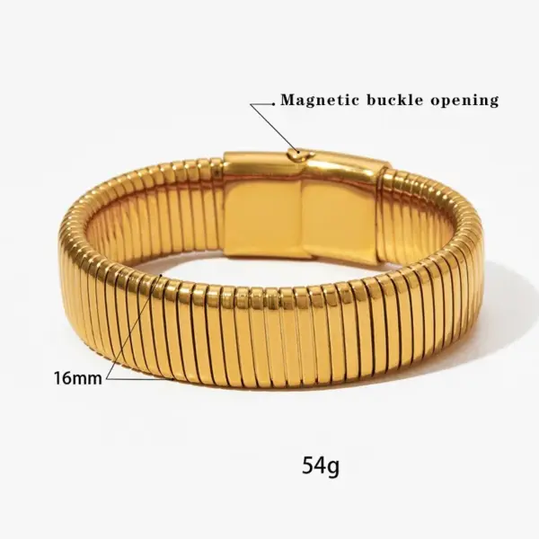 Wholesale PVD Coated Real Gold Plated 16K White Plating Solid Color 304 Stainless Steel Modern Style Waterproof Non Tarnish Bangle